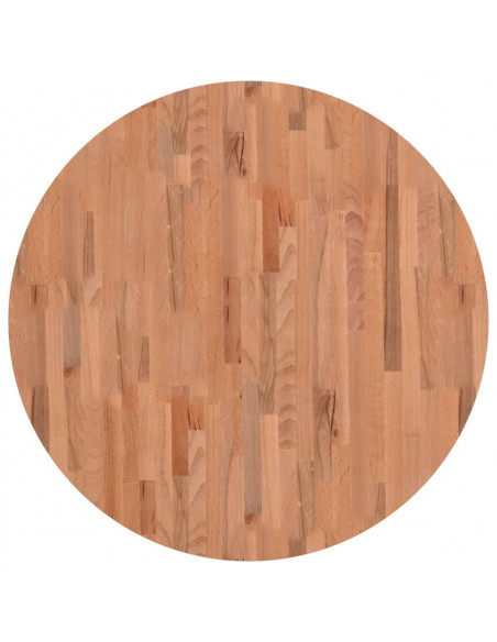 Piano per Tavolo Ø90x1,5 cm Rotondo in Legno Massello di Faggio