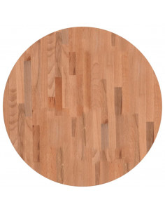 Piano per Tavolo Ø70x2,5 cm Rotondo in Legno Massello di Faggio 2