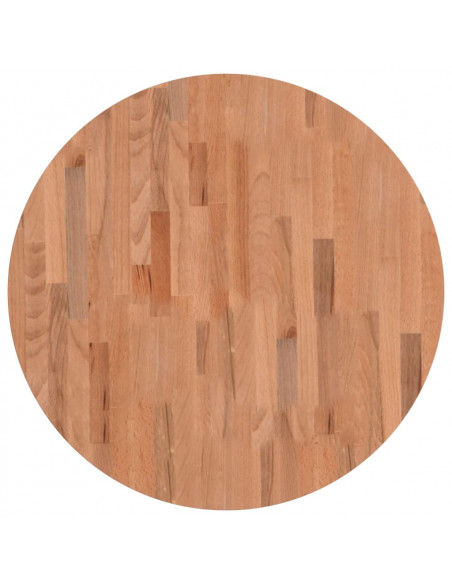 Piano per Tavolo Ø70x2,5 cm Rotondo in Legno Massello di Faggio