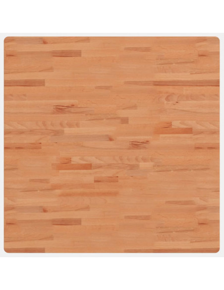 Piano per Tavolo 90x90x2,5 cm Quadrato Legno Massello di Faggio