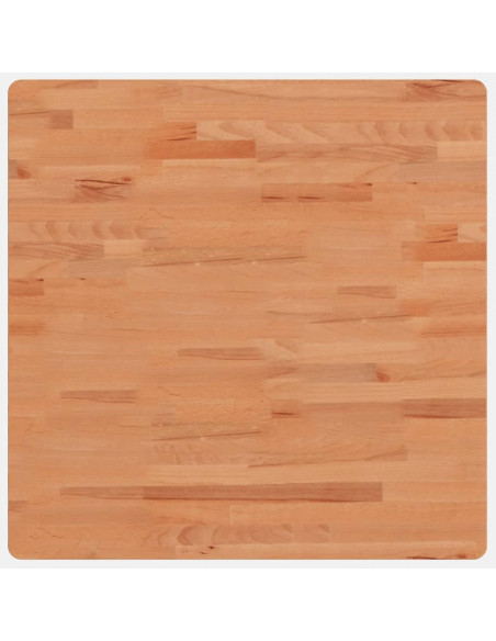 Piano per Tavolo 70x70x2,5 cm Quadrato Legno Massello di Faggio