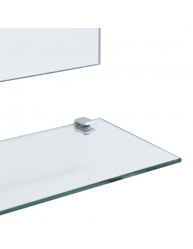 Specchio da Parete con 5 Mensole Argento 80x60 cm