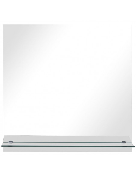 Specchio da Parete con Mensola 30x30 cm in Vetro Temperato