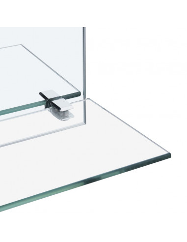 Specchio da Parete con Mensola 30x30 cm in Vetro Temperato