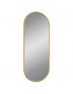 Specchio da Parete Dorato 40x15 cm Ovale 2