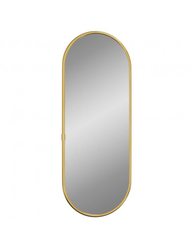 Specchio da Parete Dorato 40x15 cm Ovale
