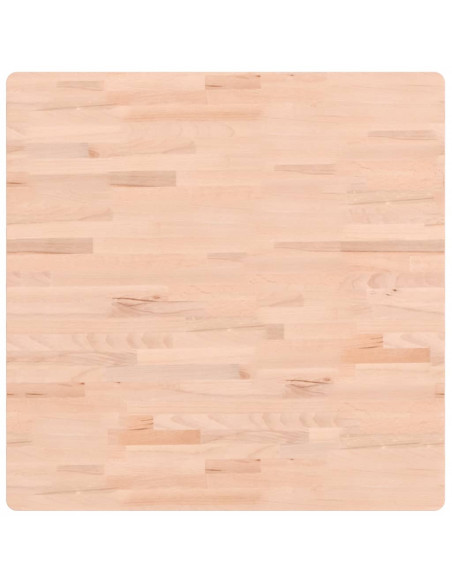 Piano per Tavolo 80x80x1,5 cm Quadrato Legno Massello di Faggio