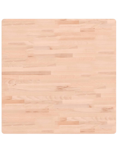 Piano per Tavolo 80x80x2,5 cm Quadrato Legno Massello di Faggio