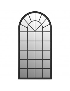Specchio da Giardino Nero 90x45 cm in Ferro per Uso Esterno 2