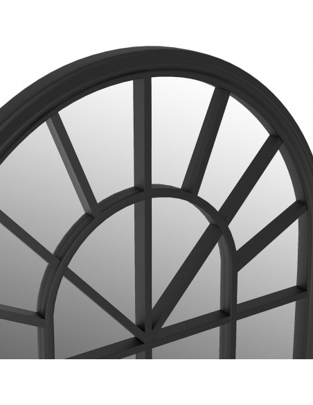 Specchio da Giardino Nero 90x45 cm in Ferro per Uso Esterno
