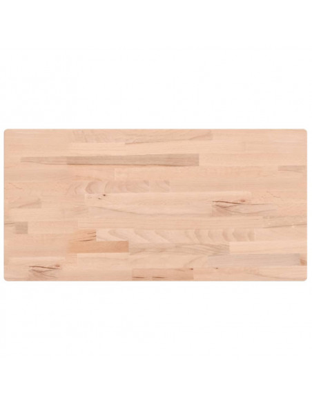 Piano Tavolo 100x50x1,5cm Rettangolare Legno Massello Faggio