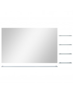 Specchio da Parete con 5 Mensole Argento 100x60 cm 2