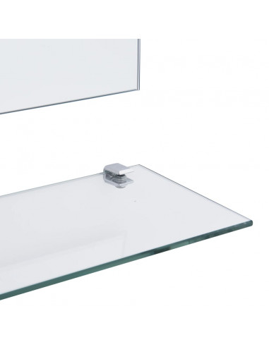 Specchio da Parete con 5 Mensole Argento 50x60 cm