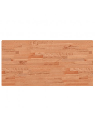 Piano Tavolo 100x50x2,5cm Rettangolare Legno Massello di Faggio