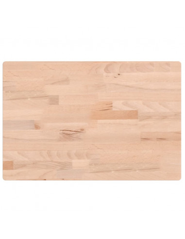 Piano Tavolo 60x40x2,5cm Rettangolare Legno Massello di Faggio
