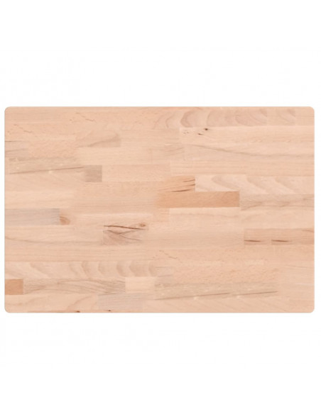 Piano Tavolo 60x40x2,5cm Rettangolare Legno Massello di Faggio