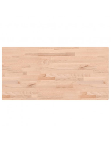 Piano Tavolo 100x50x4cm Rettangolare Legno Massello di Faggio