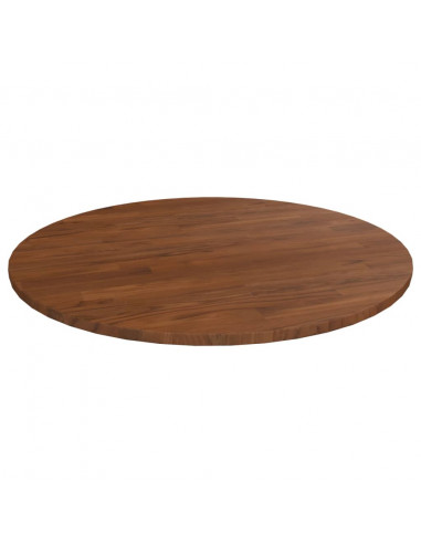 Piano Tavolo Rotondo Marrone Scuro Ø70x1,5 cm Rovere Trattato