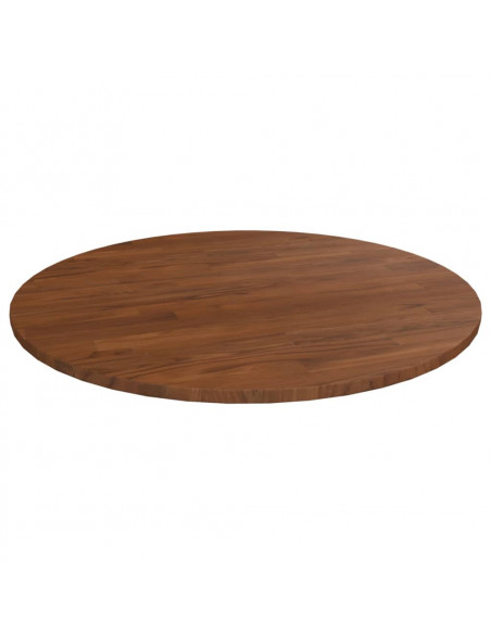 Piano Tavolo Rotondo Marrone Scuro Ø70x1,5 cm Rovere Trattato