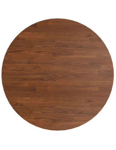 Piano Tavolo Rotondo Marrone Scuro Ø70x1,5 cm Rovere Trattato