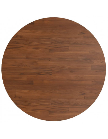 Piano Tavolo Rotondo Marrone Scuro Ø70x1,5 cm Rovere Trattato