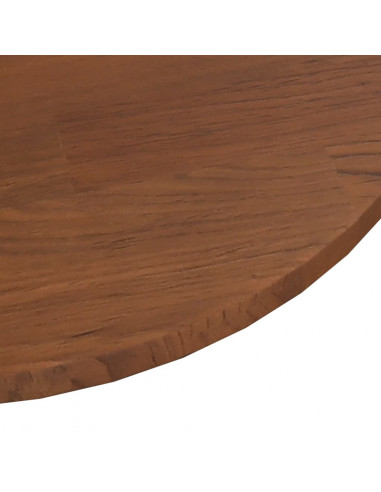 Piano Tavolo Rotondo Marrone Scuro Ø70x1,5 cm Rovere Trattato