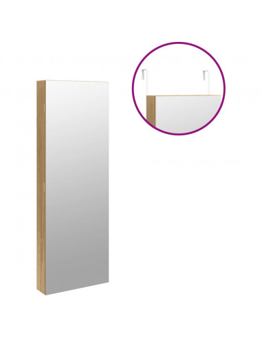 Armadio Portagioie a Specchio con Luci LED a Parete