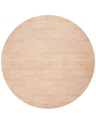 Piano Tavolo Rotondo Ø70x2,5 cm Massello di Rovere Non Trattato