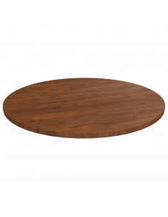 Piano Tavolo Rotondo Marrone Scuro Ø50x1,5 cm Rovere Trattato 2