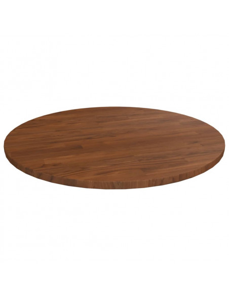 Piano Tavolo Rotondo Marrone Scuro Ø50x1,5 cm Rovere Trattato