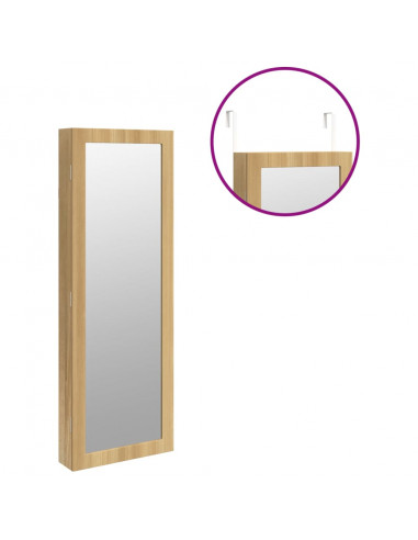 Armadio Portagioie a Specchio con Luci LED a Parete