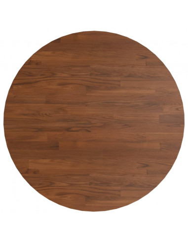 Piano Tavolo Rotondo Marrone Scuro Ø50x1,5 cm Rovere Trattato