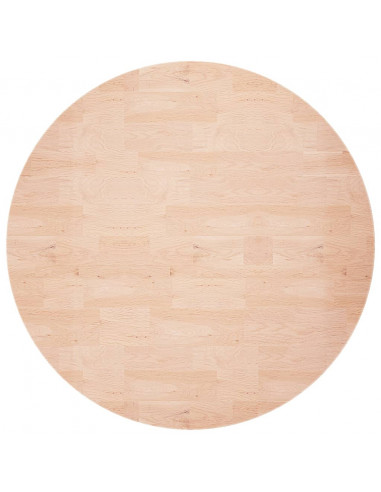 Piano Tavolo Rotondo Ø70x1,5 cm Massello di Rovere Non Trattato