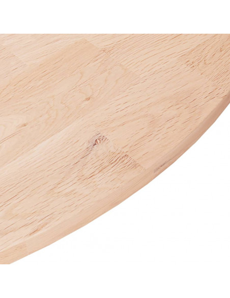 Piano Tavolo Rotondo Ø70x1,5 cm Massello di Rovere Non Trattato