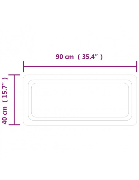 Specchio da Bagno con Luci LED 90x40 cm