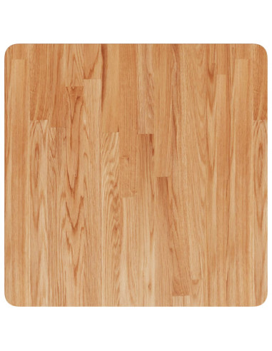 Piano Tavolo Quadrato Marrone Chiaro 60x60x2,5 Rovere Trattato