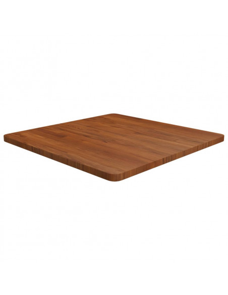Piano Tavolo Quadrato Marrone Scuro 70x70x2,5cm Rovere Trattato