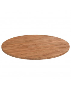 Piano Tavolo Rotondo Marrone Chiaro Ø80x1,5 cm Rovere Trattato 2