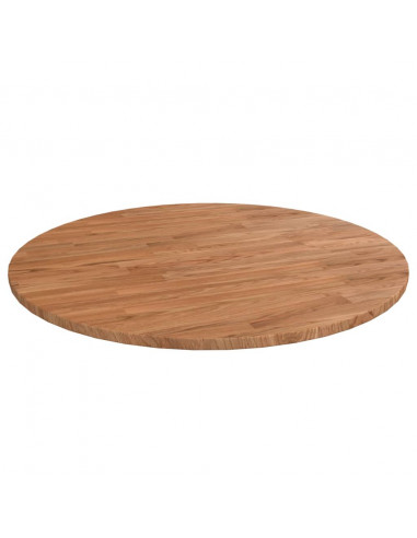 Piano Tavolo Rotondo Marrone Chiaro Ø80x1,5 cm Rovere Trattato
