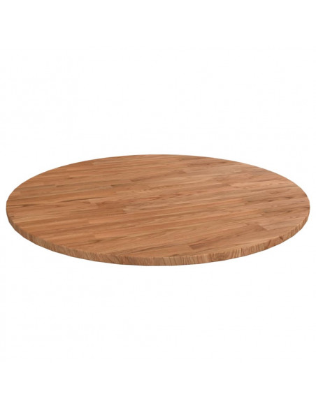 Piano Tavolo Rotondo Marrone Chiaro Ø80x1,5 cm Rovere Trattato
