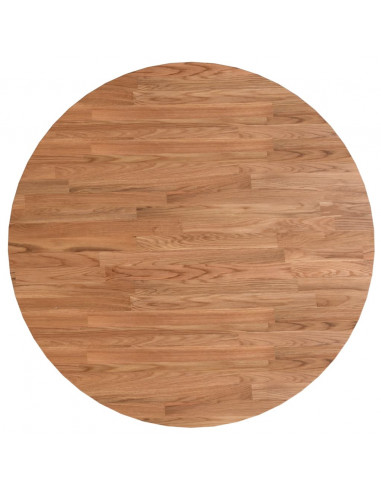 Piano Tavolo Rotondo Marrone Chiaro Ø80x1,5 cm Rovere Trattato