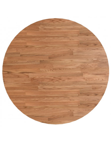 Piano Tavolo Rotondo Marrone Chiaro Ø80x1,5 cm Rovere Trattato