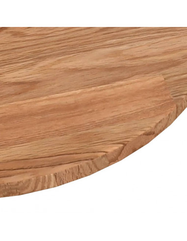 Piano Tavolo Rotondo Marrone Chiaro Ø80x1,5 cm Rovere Trattato