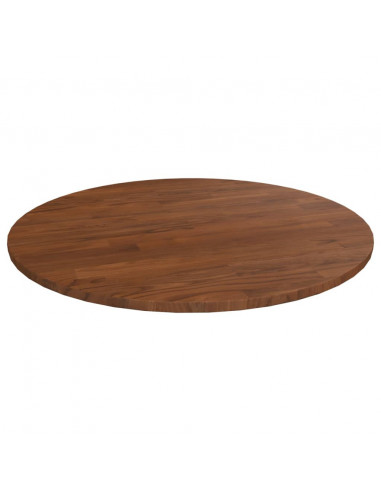 Piano Tavolo Rotondo Marrone Scuro Ø60x1,5 cm Rovere Trattato