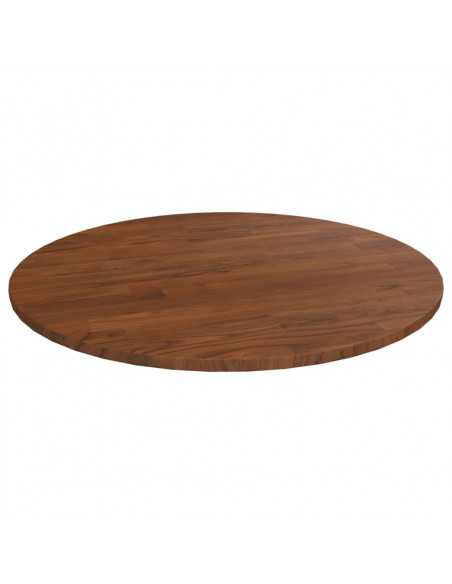 Piano Tavolo Rotondo Marrone Scuro Ø60x1,5 cm Rovere Trattato