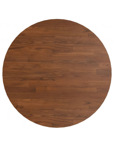 Piano Tavolo Rotondo Marrone Scuro Ø60x1,5 cm Rovere Trattato