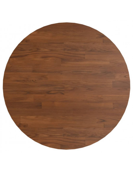 Piano Tavolo Rotondo Marrone Scuro Ø60x1,5 cm Rovere Trattato