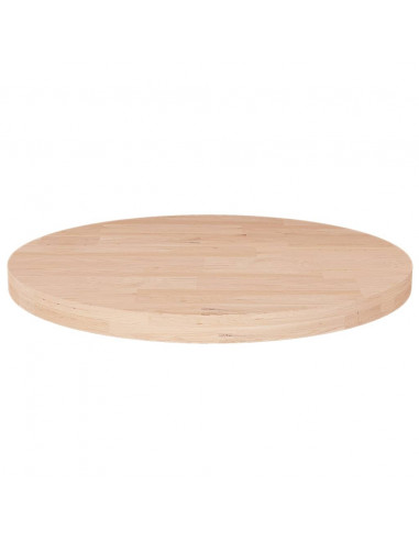 Piano Tavolo Rotondo Ø50x2,5 cm Massello di Rovere Non Trattato