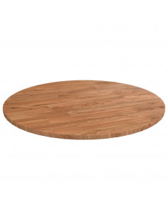 Piano Tavolo Rotondo Marrone Chiaro Ø50x1,5 cm Rovere Trattato 2