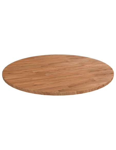 Piano Tavolo Rotondo Marrone Chiaro Ø90x1,5 cm Rovere Trattato